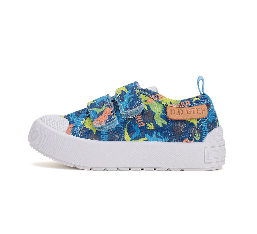 Boys Blue Dino Canvas Shoes