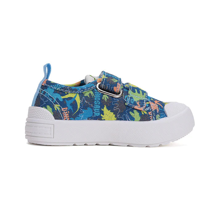 Boys Blue Dino Canvas Shoes