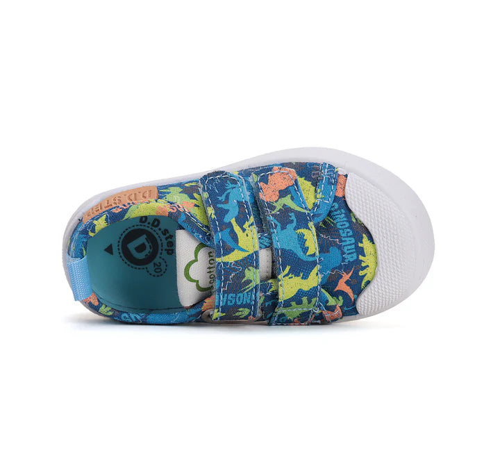 Boys Blue Dino Canvas Shoes
