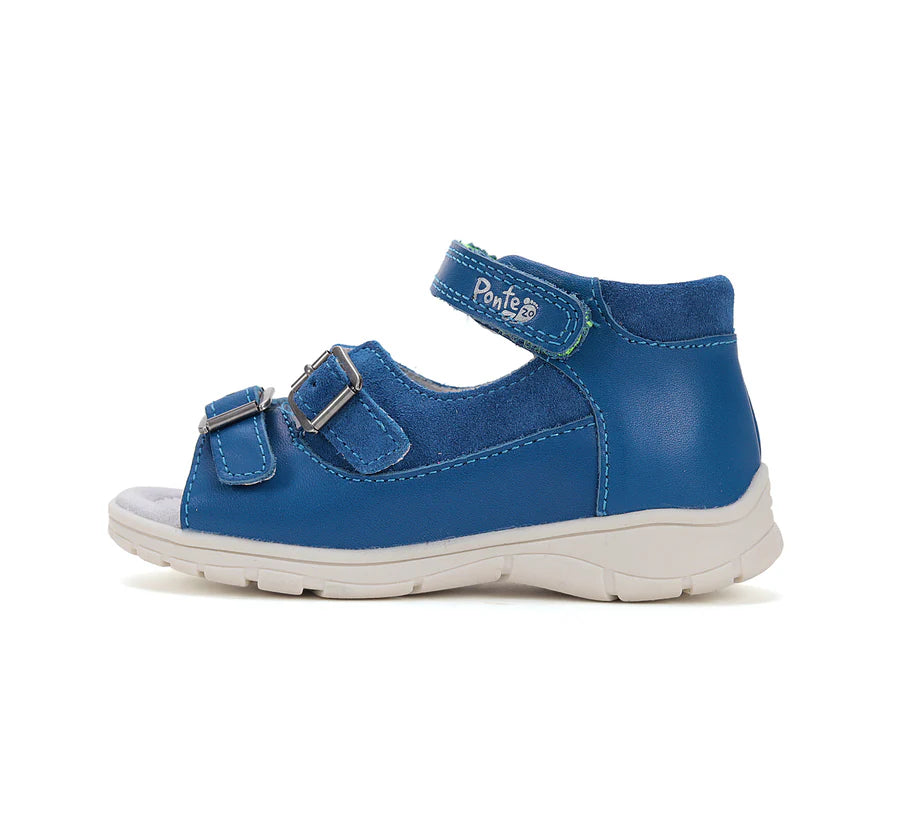 Boys Blue Leather Supinated Sandals