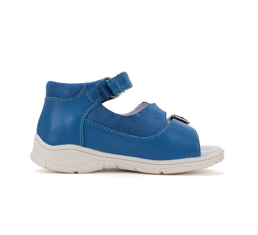 Boys Blue Leather Supinated Sandals
