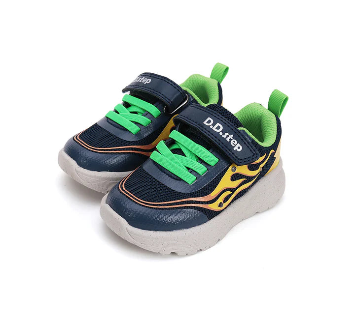 Boys Navy Flame LED Light Sneakers