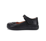 Girls Black Leather School Shoes