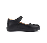 Girls Black Leather School Shoes