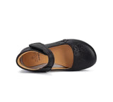 Girls Black Leather School Shoes