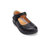 Girls Black Leather School Shoes