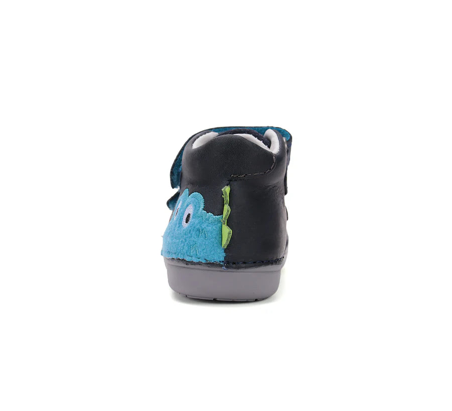 Boys Navy Crocodile Leather Shoes