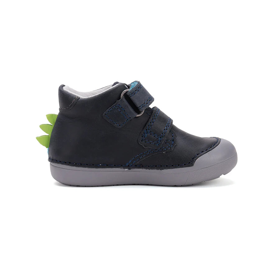 Boys Navy Crocodile Leather Shoes
