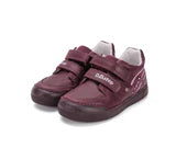 Girls Burgundy Leather LED Light Shoes