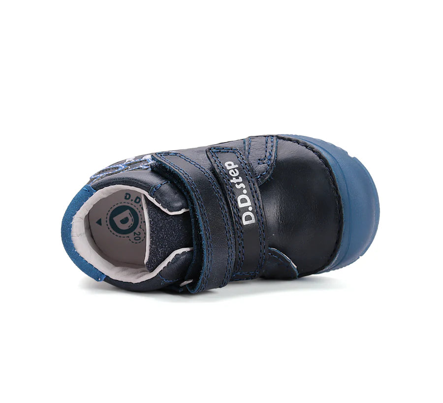 Boys Blue Glow In The Dark Leather Airplane Shoes