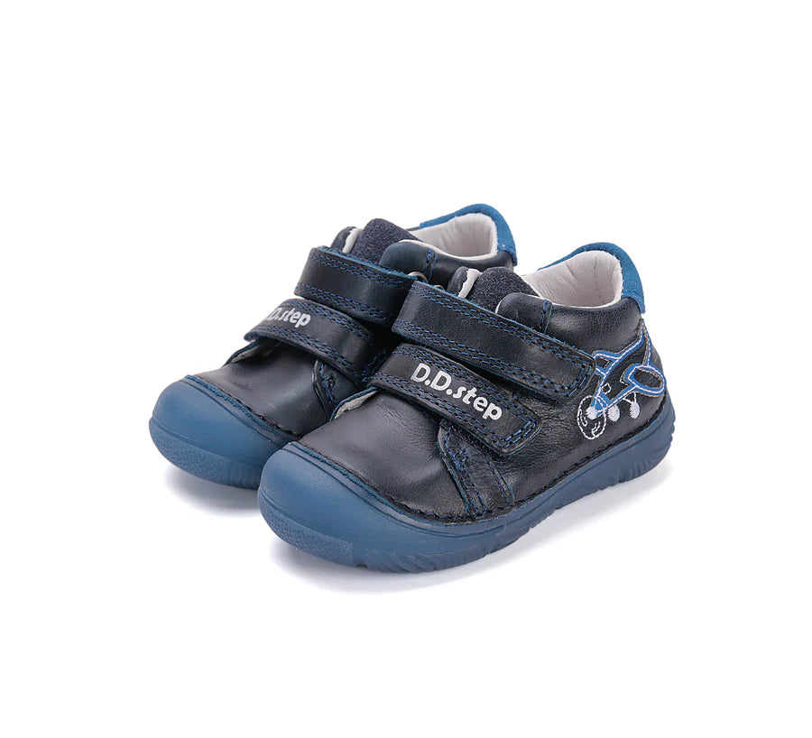 Boys Blue Glow In The Dark Leather Airplane Shoes