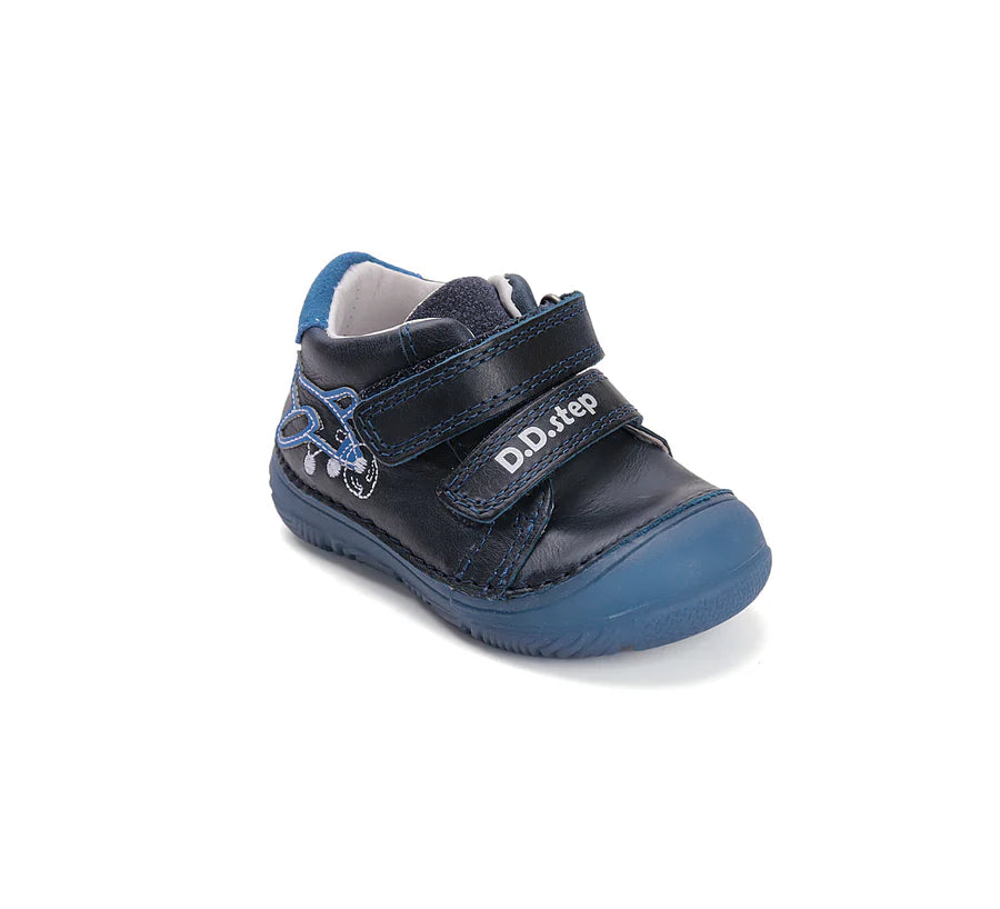 Boys Blue Glow In The Dark Leather Airplane Shoes